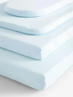 Online Next 2 Pack Blue 100% Cotton Jersey Baby Fitted Sheets