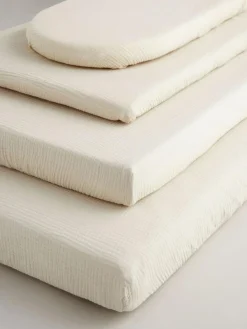 Discount Next 2 Pack Baby Muslin Fitted Sheets Cream