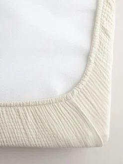 Discount Next 2 Pack Baby Muslin Fitted Sheets Cream