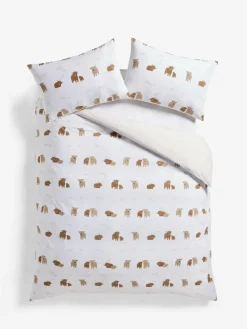 Next 2 Pack Natural Hamish the Highland Cow Reversible Duvet Cover and Pillowcase Set^ Bedsets & Duvet Covers