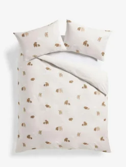 Next 2 Pack Natural Hamish the Highland Cow Reversible Duvet Cover and Pillowcase Set^ Bedsets & Duvet Covers