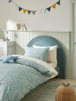 New Next 2 Pack Teal Blue Terrazzo Duvet Cover and Pillowcases Set