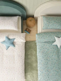 New Next 2 Pack Teal Blue Terrazzo Duvet Cover and Pillowcases Set
