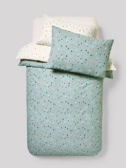 New Next 2 Pack Teal Blue Terrazzo Duvet Cover and Pillowcases Set