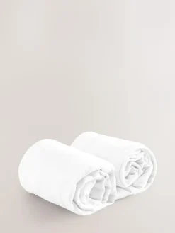 Next 2 Pack White 100% Cotton Jersey Baby Fitted Sheets^ Bedsheets & Pillow Cases|Nursery Bedding