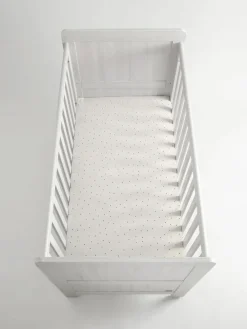 Next 2 Pack White/Grey Speckle 100% Cotton Jersey Baby Fitted Sheets^ Nursery Bedding|Bedsheets & Pillow Cases