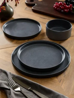 Next 12 Piece Charcoal Grey Stamford Dinner Set^ Dinner Sets & Pasta Bowls