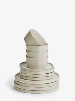 New Next 12 Piece Mist White Lana Dinner Set