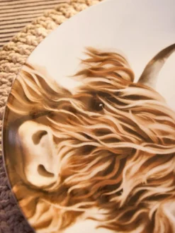 Next 12 Piece Natural Hamish The Highland Cow Dinner Set