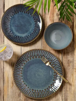 Best Next 12 Piece Teal Blue Collins Dinner Set