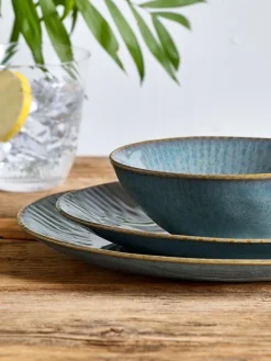 Best Next 12 Piece Teal Blue Collins Dinner Set