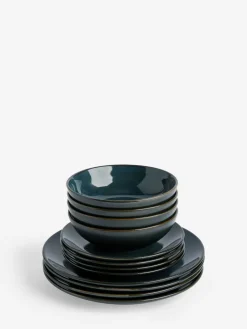 Outlet Next 12 Piece Hampton Dinner Set Teal Blue