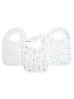 Aden + Anais Pink Cotton Muslin Snap Bibs 3 Pack^ Bibs