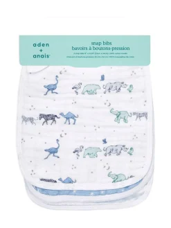 Aden + Anais Pink Cotton Muslin Snap Bibs 3 Pack^ Bibs