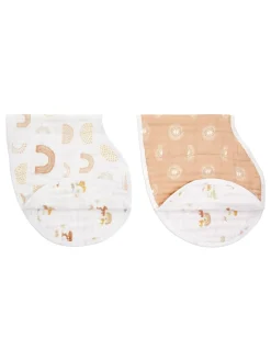 Aden + Anais White 100% Cotton Muslin Keep Rising Burpy Bibs 2 Pack^ Bibs