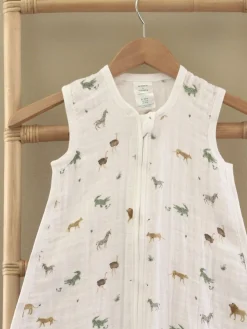 Best Aden + Anais White Light 1.0 Tog 100% Cotton Muslin Safari Dream Sleeping Bag (18-36 Months)