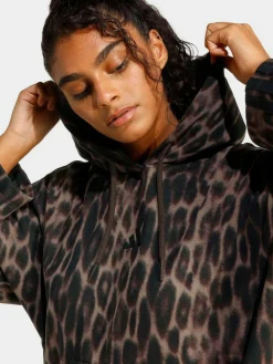 adidas Animal Seasonal Essentials Leopard Print French Terry Hoodie With 3-Stripes^Women Hoodies & Sweatshirts|Sportswear