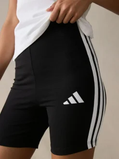 Discount adidas Black 3 Stripe Bike Shorts