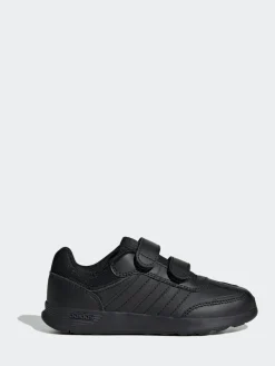 adidas Black Chrome Tensaur Switch Hook and Loop Kids Trainers^BOY School Shoes|Boys Shoes