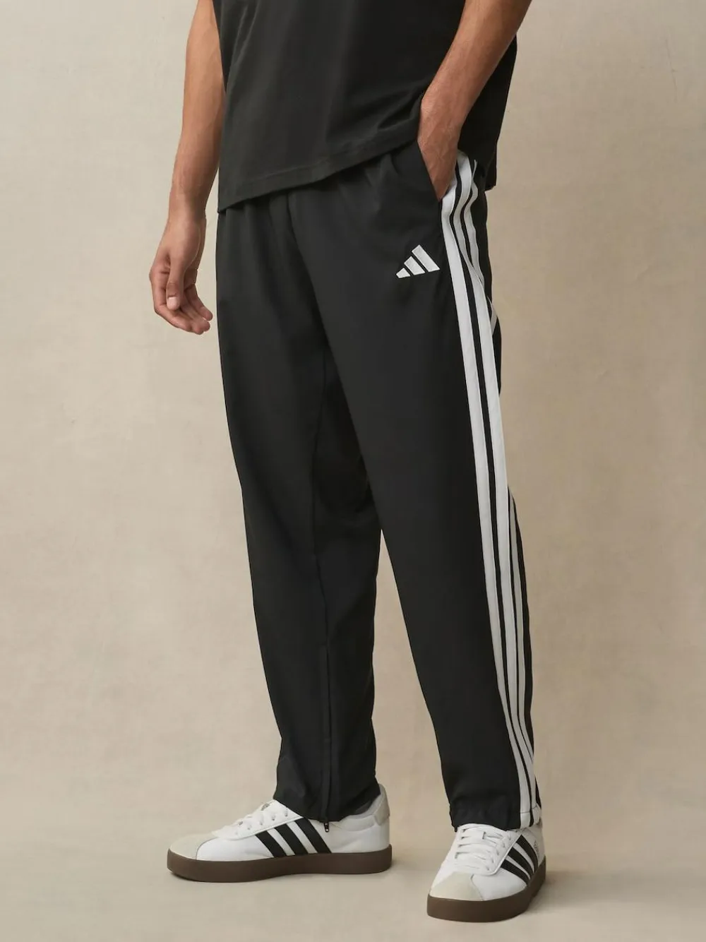 Discount adidas Essentials 3-Stripes Stanford Open Hem Joggers Black