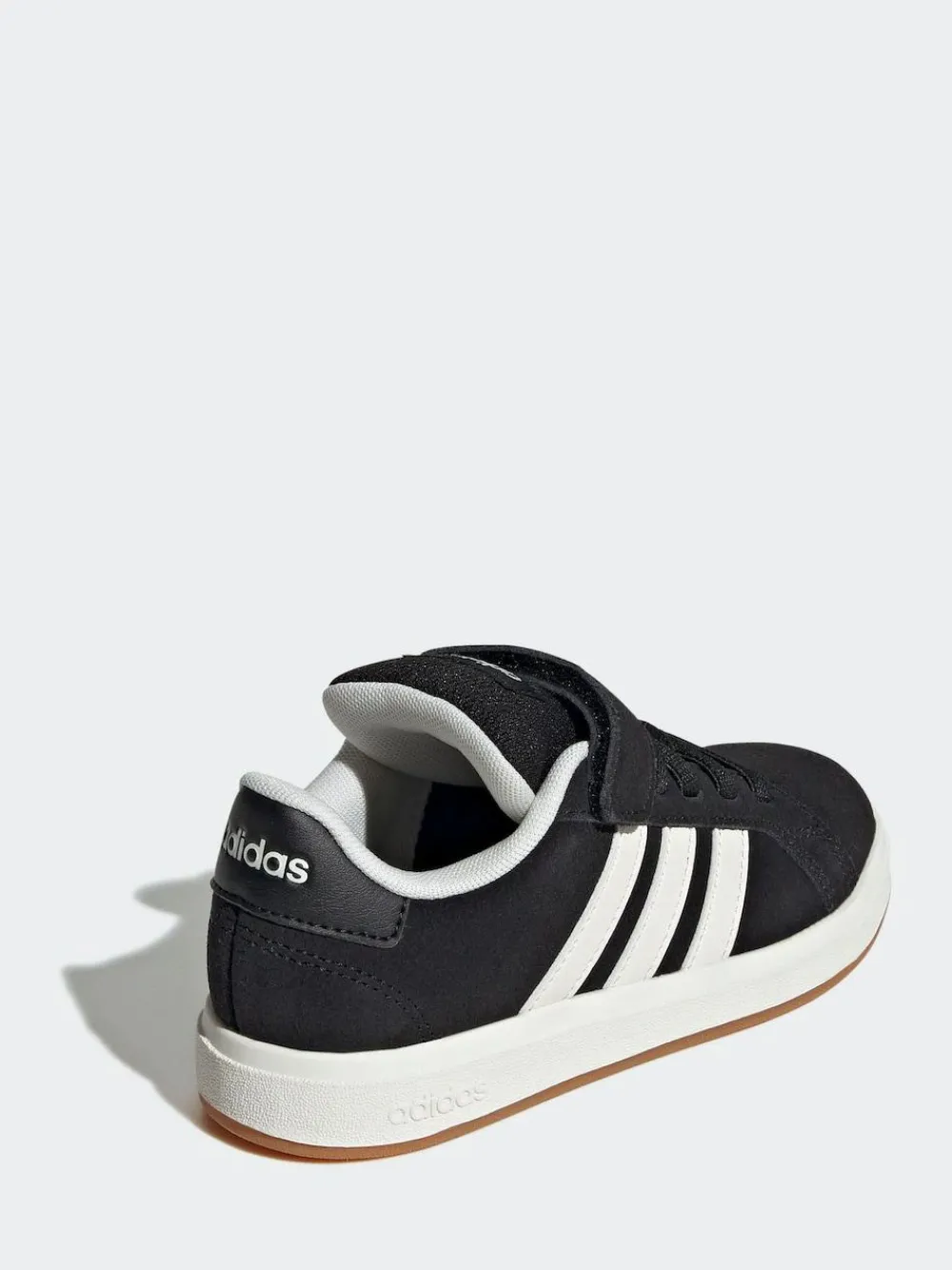 Best adidas Black Grand Court 00s Suede Elastic Lace Kids Trainers