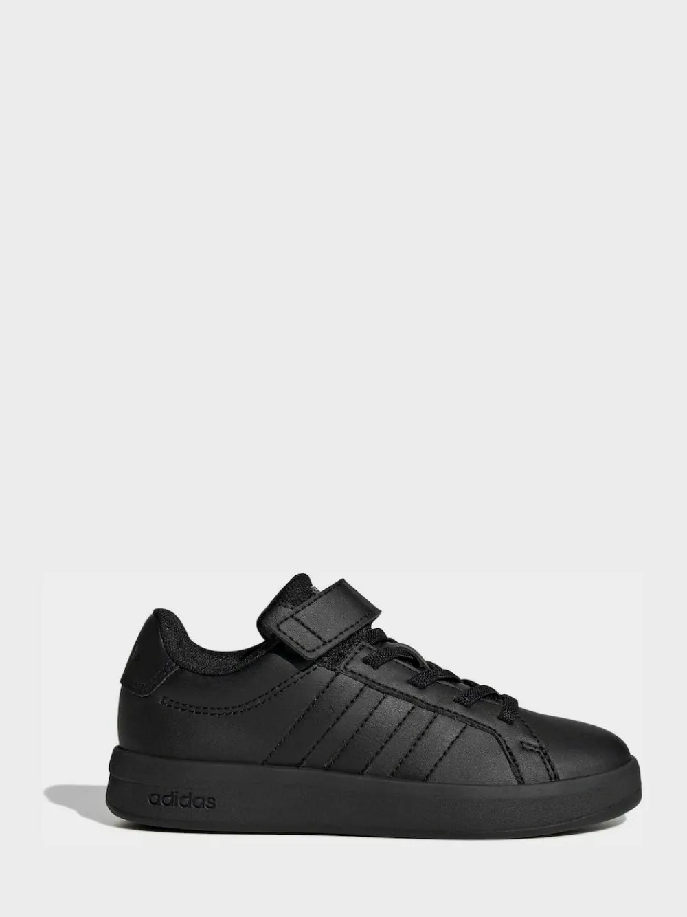 adidas Black Grand Court 3.0 Elastic Lace Kids Trainers^BOY School Shoes|Boys Shoes