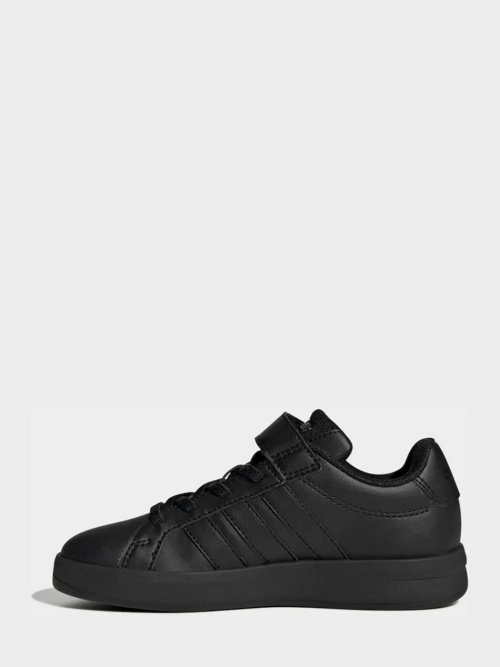 adidas Black Grand Court 3.0 Elastic Lace Kids Trainers^BOY School Shoes|Boys Shoes
