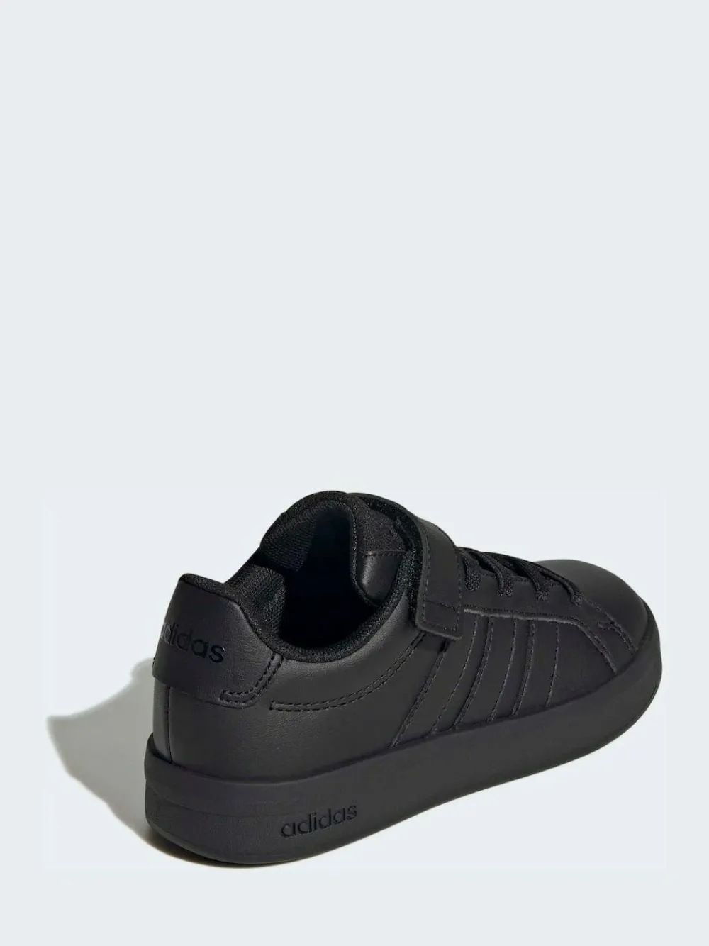 adidas Black Grand Court 3.0 Elastic Lace Kids Trainers^BOY School Shoes|Boys Shoes