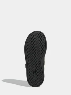 adidas Black Grand Court 3.0 Elastic Lace Kids Trainers^BOY School Shoes|Boys Shoes