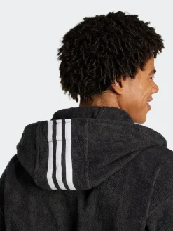adidas Black Hooded Dressing Gown^ Bathrobe