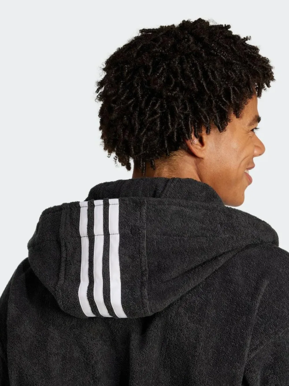 adidas Black Hooded Dressing Gown^ Bathrobe