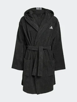 adidas Black Hooded Dressing Gown^ Bathrobe