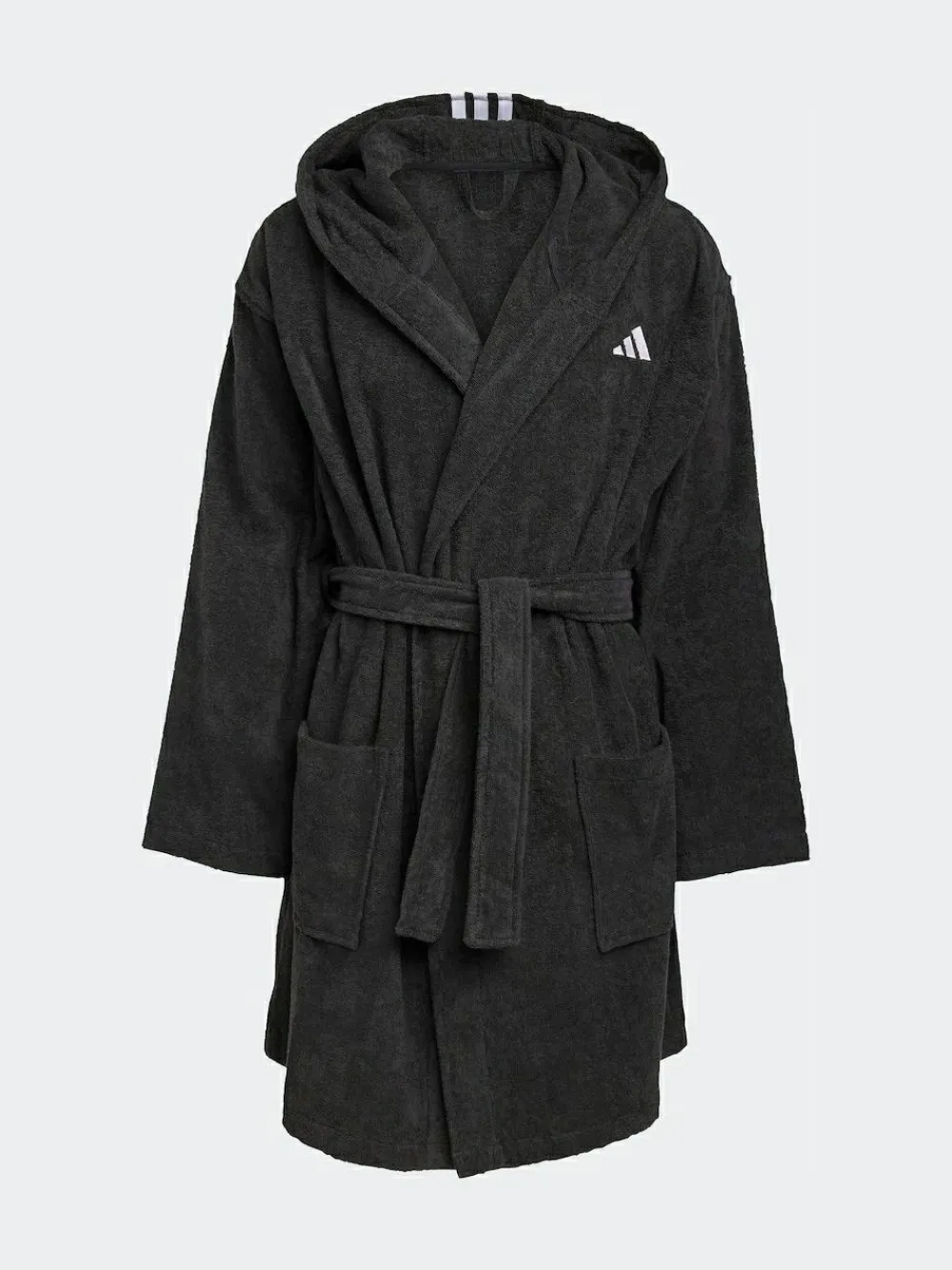 adidas Black Hooded Dressing Gown^ Bathrobe