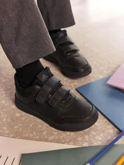 adidas Black Hook and Loop Tensaur Kids Trainers^BOY Sneakers|Sneakers