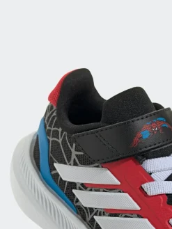 adidas Black Marvel Spider-Man Runfalcon Hook and Loop Kids Trainers^BOY Sneakers|Sneakers