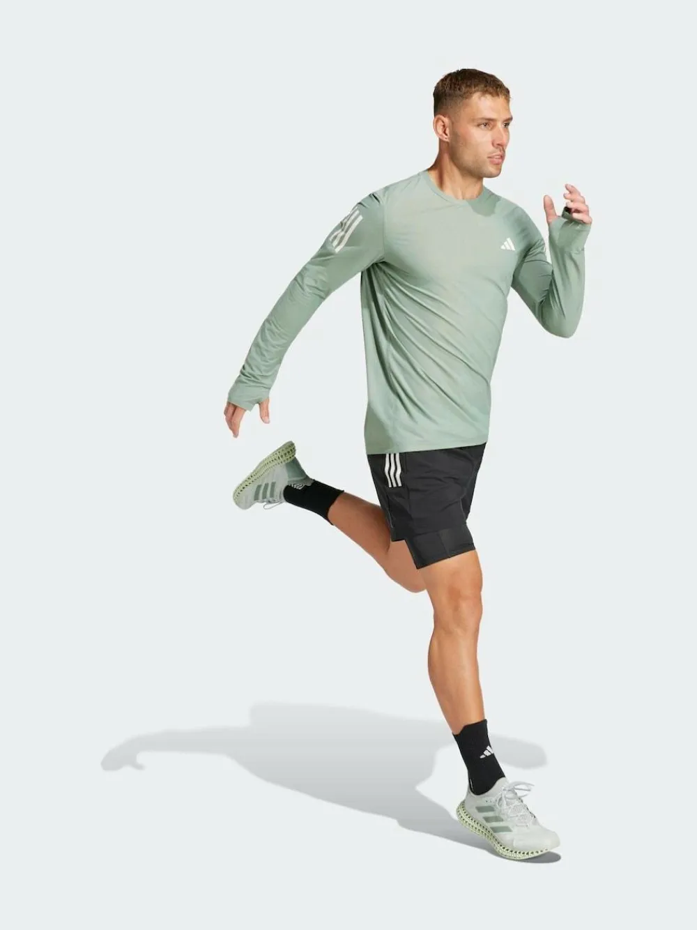 adidas Black Own the Run CLIMACOOL 2-in-1 Shorts^ Shorts