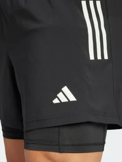 adidas Black Own the Run CLIMACOOL 2-in-1 Shorts^ Shorts