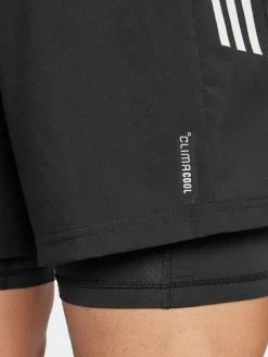 adidas Black Own the Run CLIMACOOL 2-in-1 Shorts^ Shorts