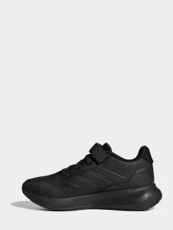 adidas Black Runfalcon 5 Elastic Lace Running Kids Trainers