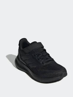 adidas Black Runfalcon 5 Elastic Lace Running Kids Trainers