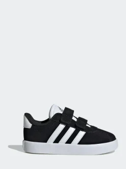 New adidas Black VL Court 3.0 Hook and Loop Infant Trainers