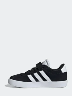 adidas Black VL Court 3.0 Hook and Loop Kids Trainers^BOY Sneakers|Sneakers