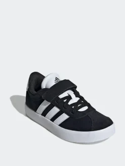 adidas Black VL Court 3.0 Hook and Loop Kids Trainers^BOY Sneakers|Sneakers