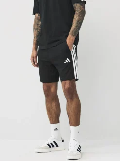 Clearance adidas Black White Essential 3-Stripes French Terry Shorts