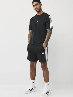 Clearance adidas Black White Essential 3-Stripes French Terry Shorts
