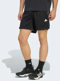 Sale adidas Workout Essentials Base 3-Stripes Pique Shorts 7Inch Black