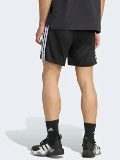 Sale adidas Workout Essentials Base 3-Stripes Pique Shorts 7Inch Black