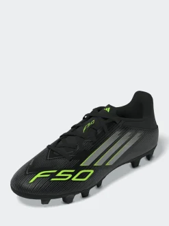 adidas Black/Grey Adult F50 Club Firm/Multi Ground Boots^ Soccer Cleats