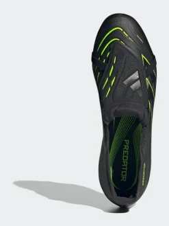 New adidas Black/Grey Adult Predator League Fold-Over Tongue Firm/Multi Ground Boots