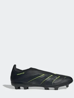 adidas Black/Grey Adult Predator League Laceless Firm/Multi Ground Boots^ Soccer Cleats